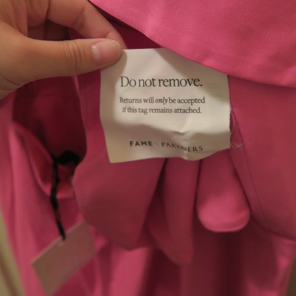 Fame and Partners Pink Off the Shoulder Midi Dress The Sasha Dress NWT - Picture 4 of 15